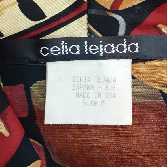 Designer  Silk "suitcase" blouse shirt top - M - Picture 6 of 7